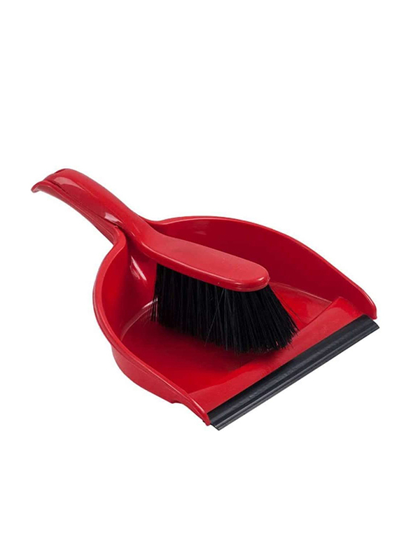 Orchid Red Dustpan Set with Dust Pan & Brush, 2-Piece