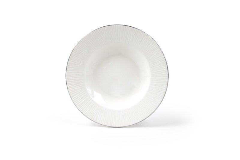 

ORCHID 8.75" NEW BONE CHINA EMBOSSED SOUP PLATE LINEN