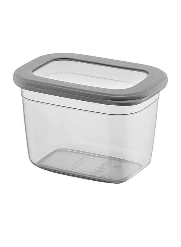 

Orchid Plastic Foly Life Airtight Meal Preparation Re-Usable Food Storage Box with Locking Lids, 800ml, Grey/Clear