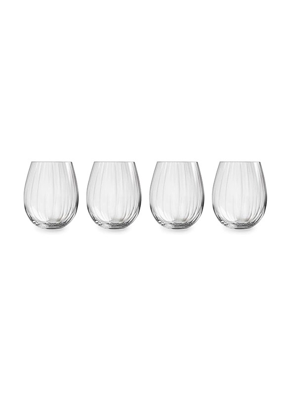 

Orchid 440ml 4-Piece Royal Leerdam Plisse Tumbler Set, Clear