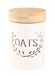 Orchid Oats Ceramic Storage Jars with Lid, White