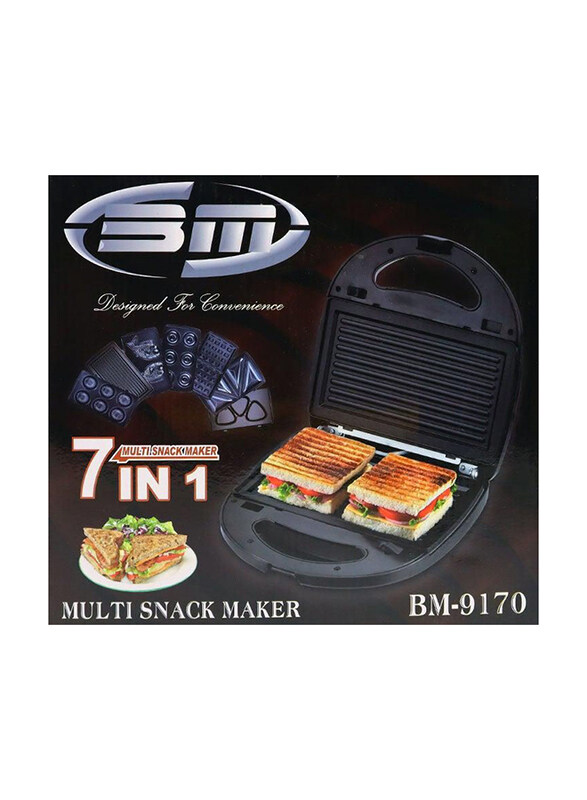 

BM Satellite 7 in 1 Multi Snack Maker, 1000W, BM-9170, Black