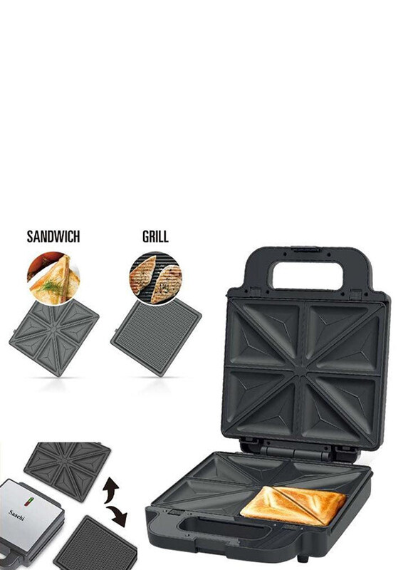 

Saachi 2-In-1 Multi-Purpose Snacks Maker, NL-2M-1570, Silver