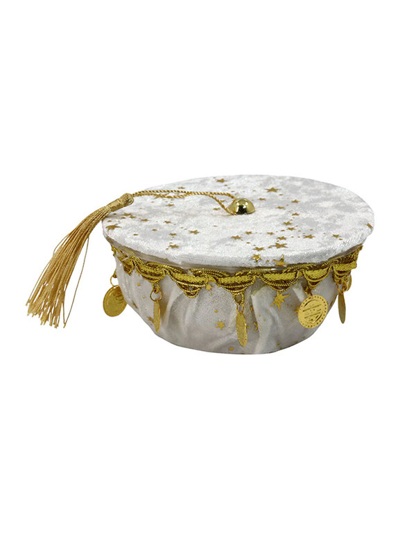 

Saving Home Haq Al Laila Round Plastic Gift Bowl With Lid, Small, White