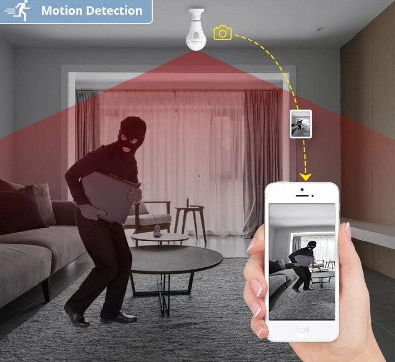

Generic Intelligent Panoramic Wifi Light Bulb with Camera, White
