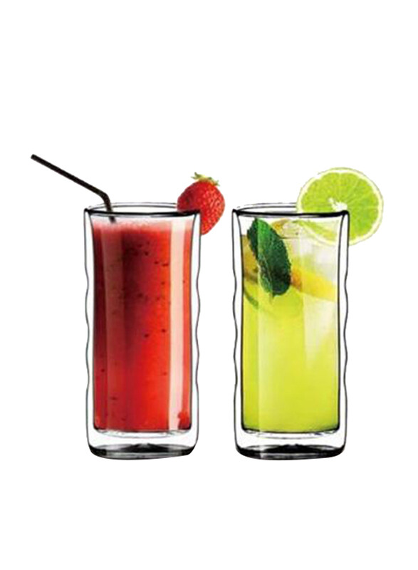 

Generic 450ml 2-Piece Double Wall Hot & Cold Glass Set, Clear