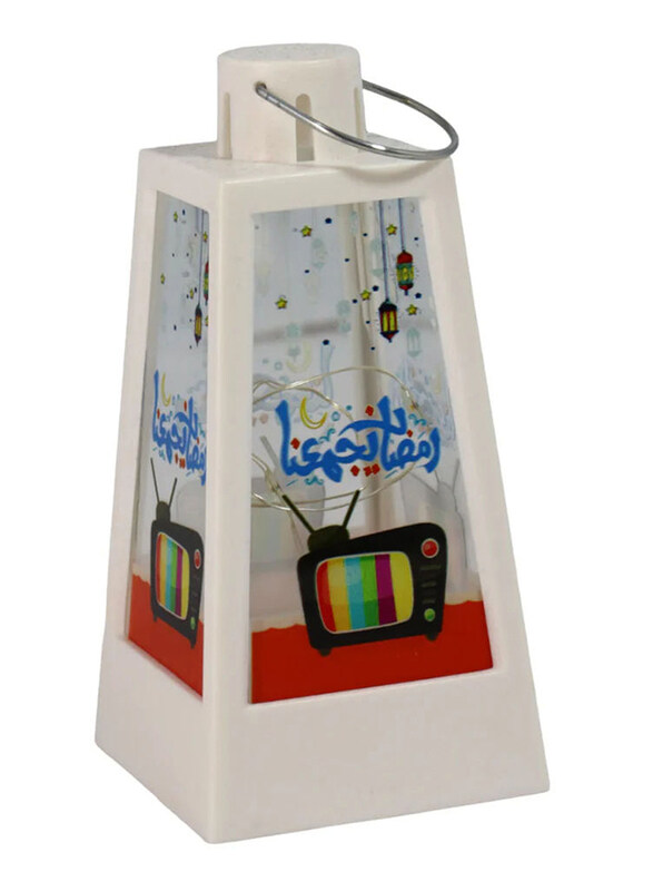 

Saving Home Ramadan LED Hanging Lantern, 6 x 6 x 12cm, White/Red