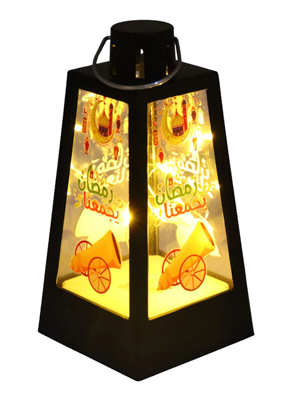 

Saving Home Ramadan LED Hanging Lantern, 6 x 6 x 12cm, Black/Gold