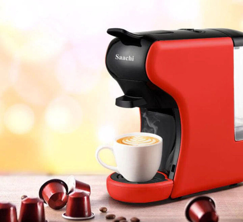 

Saachi 0.6L 19 Bar Multi-Capsule Coffee Machine, 1450W, NL-COF-7058C-RD, Red
