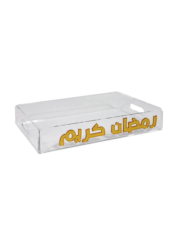 

Saving Home 30 x 20 x 5cm Ramadan Acrylic Serving Tray, Clear
