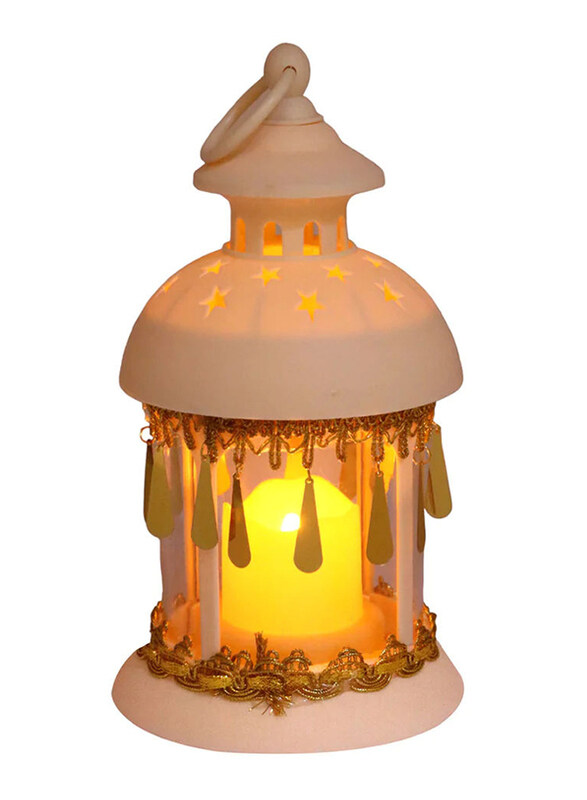 

Saving Home Ramadan LED Hanging Lantern, 12 x 23cm, White