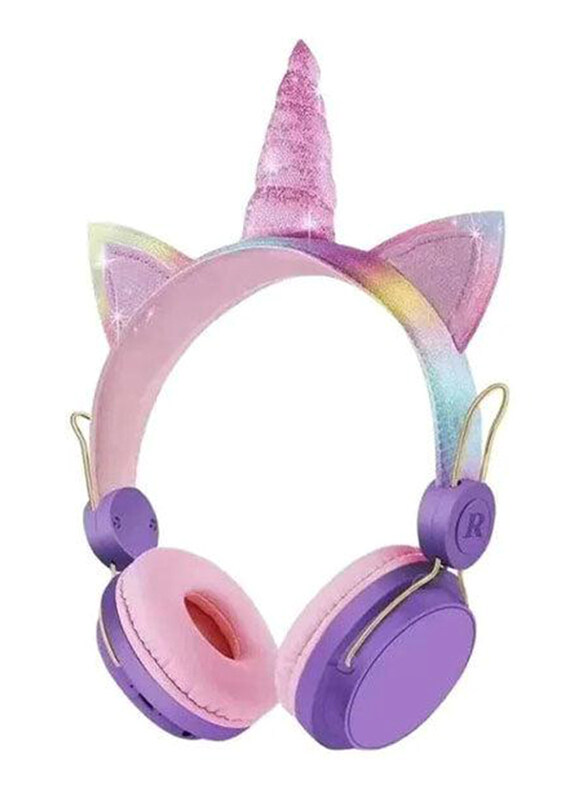 

Jaiman Toys Wireless Over-Ear Unicorn Simple Cat Headset, AH-808, Multicolour