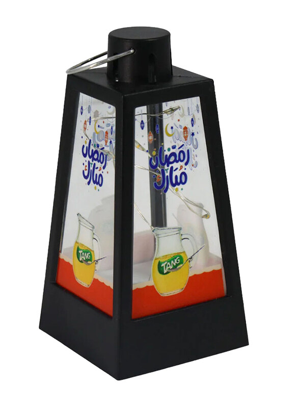 

Saving Home Ramadan LED Hanging Lantern, 6 x 6 x 12cm, Black/Orange