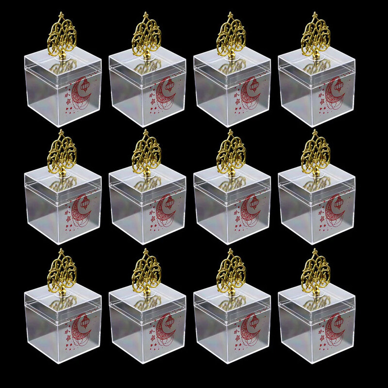 

Saving Home Ramadan Acrylic Gift Box, 12 Pieces, Clear/Gold