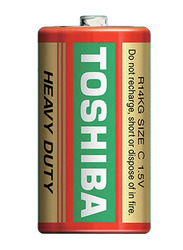 Toshiba 1.5V Heavy Duty C Alkaline Batteries, 2 Pieces, Multicolour
