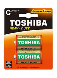 Toshiba 1.5V Heavy Duty C Alkaline Batteries, 2 Pieces, Multicolour