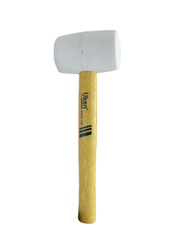Uken 24oz Rubber Hammer with Wood Handle, White/Brown