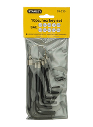 Stanley 10-Piece 1.5 - 10mm Hex Key Ring Set, 69-230, Black/Silver