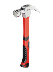 MTX 450g Rubber-Coated Claw Hammer with Fiberglass Handle, 104469, Silver/Red/Black