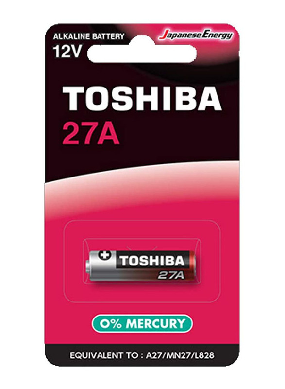 Toshiba 12V Alkaline Batteries, 27A BP-1C, Black/Silver