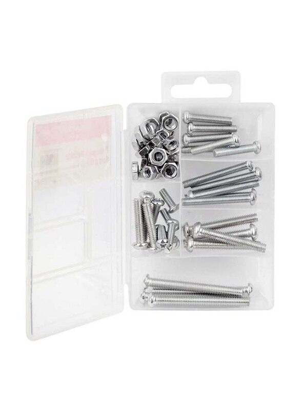 Powersafe 60-Piece Machine Screw with Nut Set, Silver