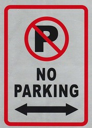 ZL No Parking Signs Stickers, 21 x 29cm, Silver/Black