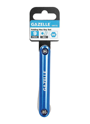 Gazelle 9-Piece Folding Hex Key Sae Set, G80132, Blue