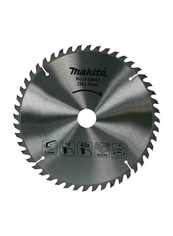 Makita TCT Circular Saw Blade, 30 x 235mm, 48 Teeth Size, D-03931, Silver