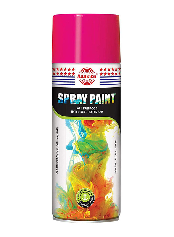 Asmaco Spray Paint, 400ml, Fluorescent Pink