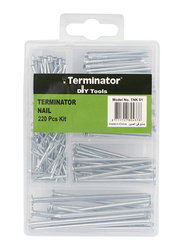 Terminator 220-Piece Hammer Hitting Nail Screws Kit, TNK 01, Silver