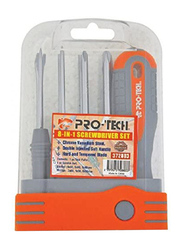 Pro-Tech 8 Pieces 8-in-1 Screwdriver Set, 372803, Grey/Orange
