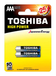 Toshiba 1.5V High Power AAA Alkaline Batteries, 2 Pieces, Multicolour