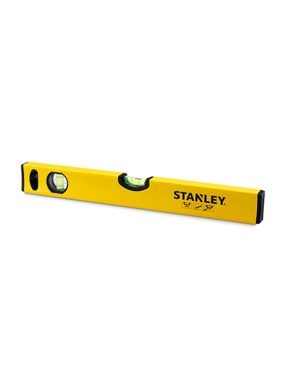 Stanley 30cm Classic Box Level with Block Magnified Center Vial, STHT43118-8, Yellow