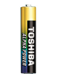 Toshiba 1.5V Alpha Power AA Alkaline Batteries, 4 Pieces, Black/Gold