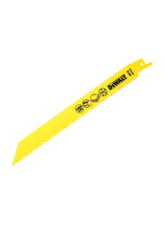 Dewalt 3-12mm 203mm Bi-Metal Reciprocating Blade for Plastic/Pipes, DT2387QZ, Yellow