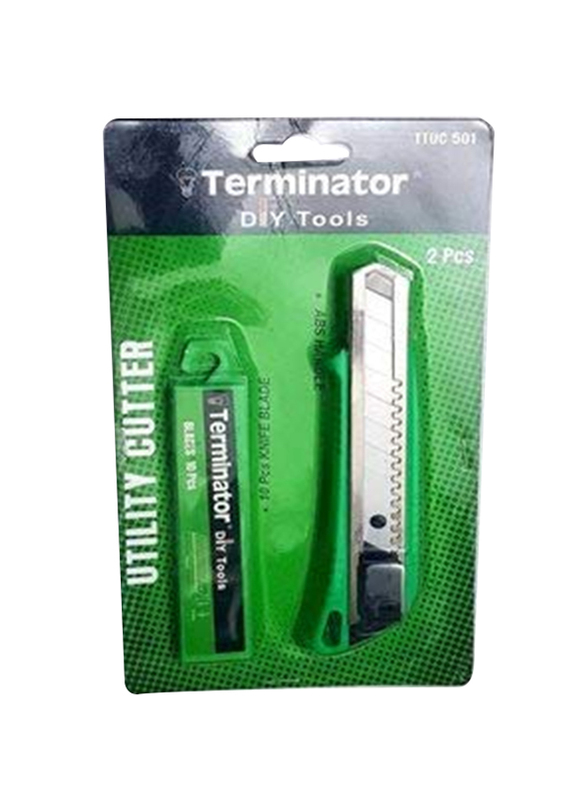 Terminator 10-Piece Utility Cutter with Knife Blade, TTUC501, Green