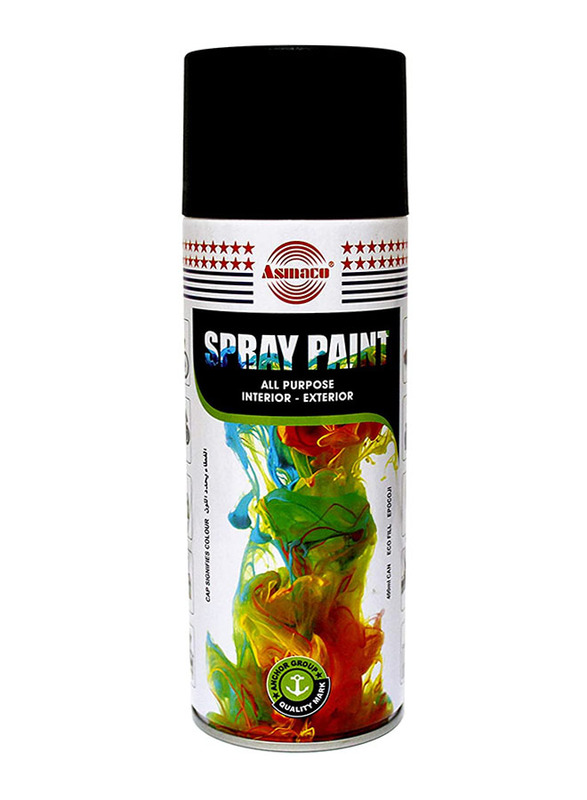 Asmaco Spray Paint, 400ml, Matt Black
