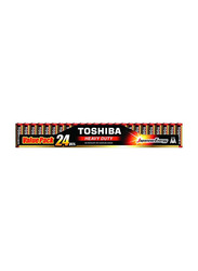 Toshiba 1.5V Heavy Duty AA Alkaline Batteries, 24 Pieces, Multicolour