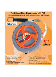Pro-Tech Fibre Glass Measuring Tape, 20m, Grey/Orange