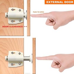 Magnetic Touch Push to Open Door Latch for Heavy Duty Door, 12 Pieces, White