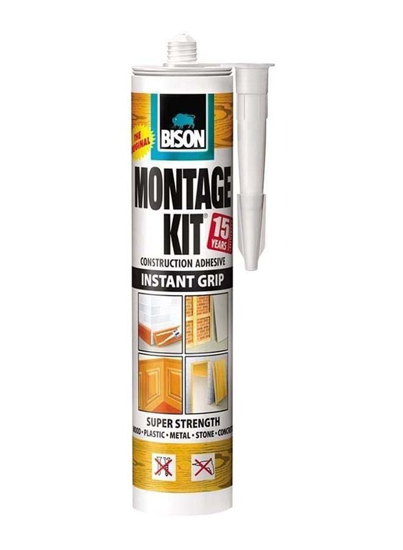 Bison 350g Instant Grip Montage Kit Construction Glue, White