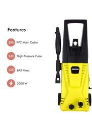 Geepas Car Pressure Washer with Spray Gun, GCW19027, Yellow