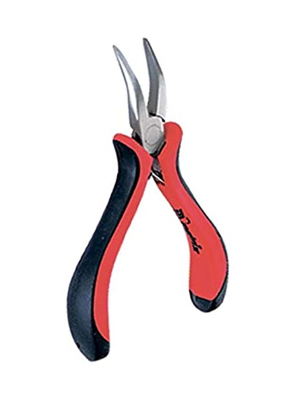 MTX 130mm Long Nose Curved Auto release Nickel-Plated Mini Plier, 178129, Red/Black/Silver