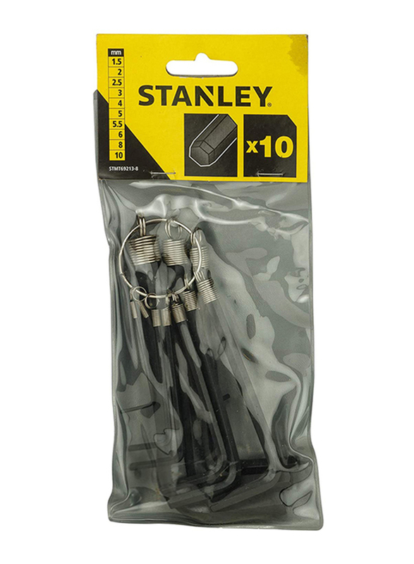 Stanley 10-Piece Hex Key Ring Set, STMT69213-8, Black