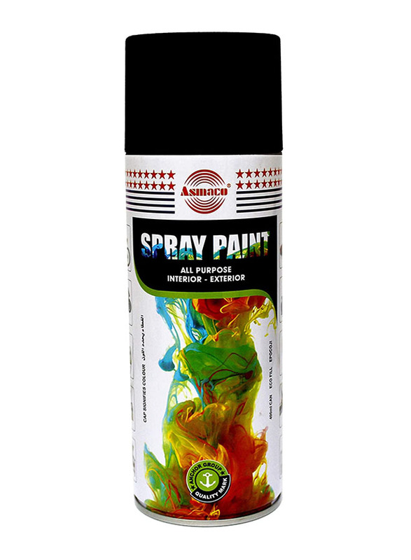 Asmaco Spray Paint, 400ml, 3900-15, Matt Black