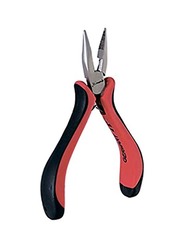 MTX 130mm Long Nose Straight Auto release Nickel-Plated Mini Plier, 178109, Red/Black/Silver