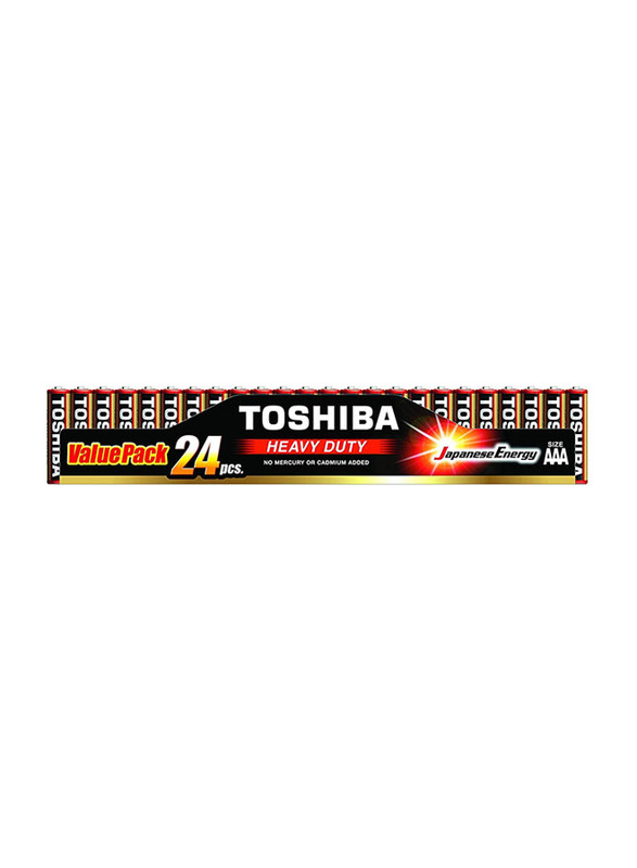 Toshiba 1.5V Heavy Duty AAA Alkaline Batteries, 24 Pieces, Multicolour