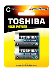 Toshiba 1.5V High Power C Alkaline Batteries, 2 Pieces, Multicolour