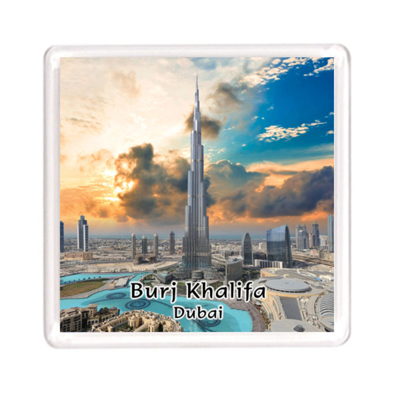 Ajooba Dubai Souvenir Magnet Burj Khalifa 0035, Transparent