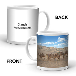 Ajooba Dubai Souvenir Mug Camel Arabian Heritage MCA 0002, White